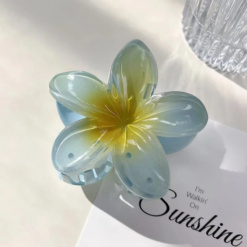 Six colors Gradient Flower Hair Styling Accessories Set Beach Style Hairpins Flower Claw Clips Hawaiian Style