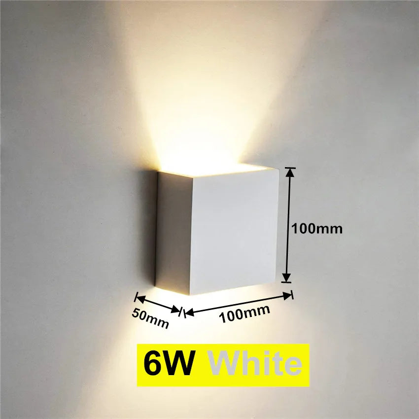 Indoor LED Wall Lamp Aluminium Cube Style Wall Light For Bedroom Living Room Corridor Aside Lighting AC110V 220V