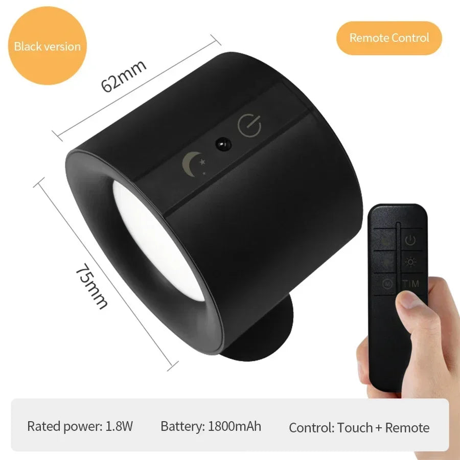 LED Magnetic Wall Light Up and Down Style Black White Rotatable Sleep Guard Bedroom Bedside Lamp Living Room Night Lighting