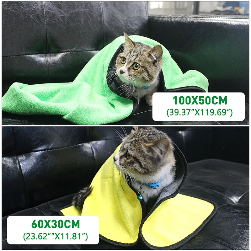 Quick-Drying Pet Towel Absorbent Pet Bath Towel for Dogs Cats Soft Lint-Free Fiber Dog Towels Pet Cat Blanket Pet Supplies