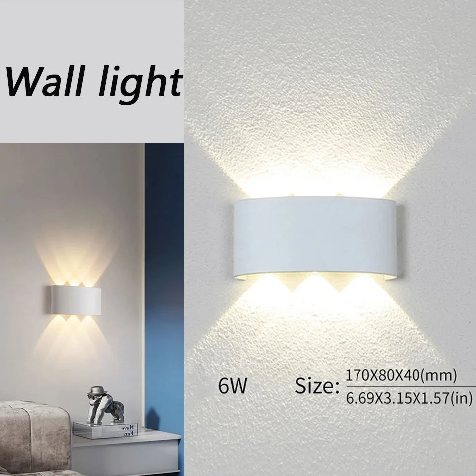 LED Wall Lamp Waterproof IP66 Indoor Outdoor Lamp Garden Lights for Living Room Hallway Bedroom Decor