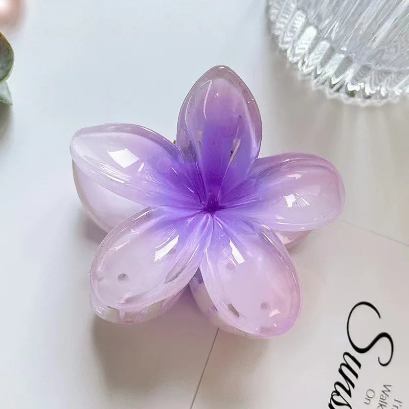 Six colors Gradient Flower Hair Styling Accessories Set Beach Style Hairpins Flower Claw Clips Hawaiian Style