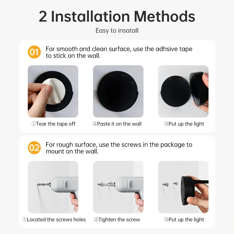 1pc Rechargeable Spotlight No Wiring No Punching No Installation Wireless Home Background Wall Mural Light Smart Led Wall Light