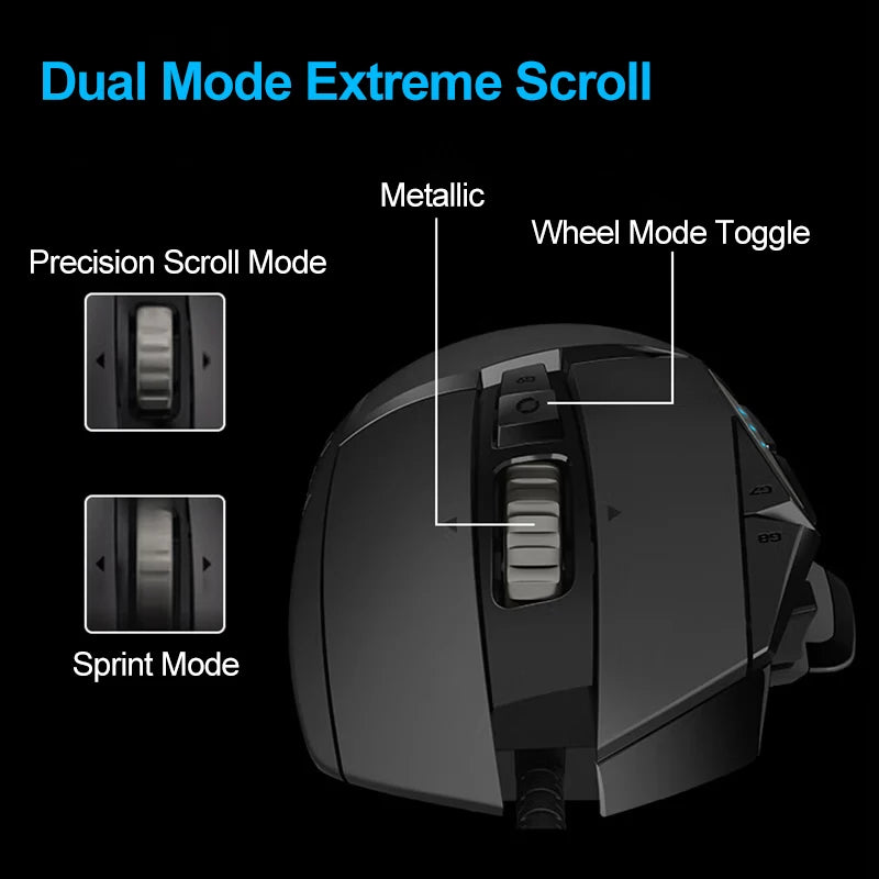 Logitech G502 HERO Cable Game Mouse High Performance RGB Light E-sports PUBG FPS Ergonomic Mice Adjustable Weight