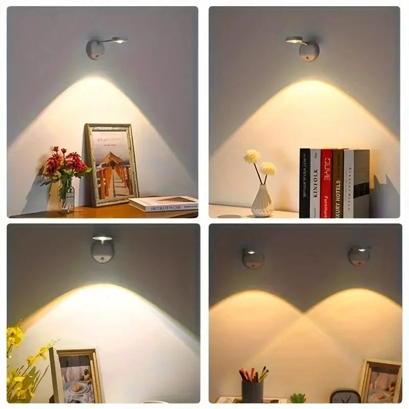 1pc Rechargeable Spotlight No Wiring No Punching No Installation Wireless Home Background Wall Mural Light Smart Led Wall Light