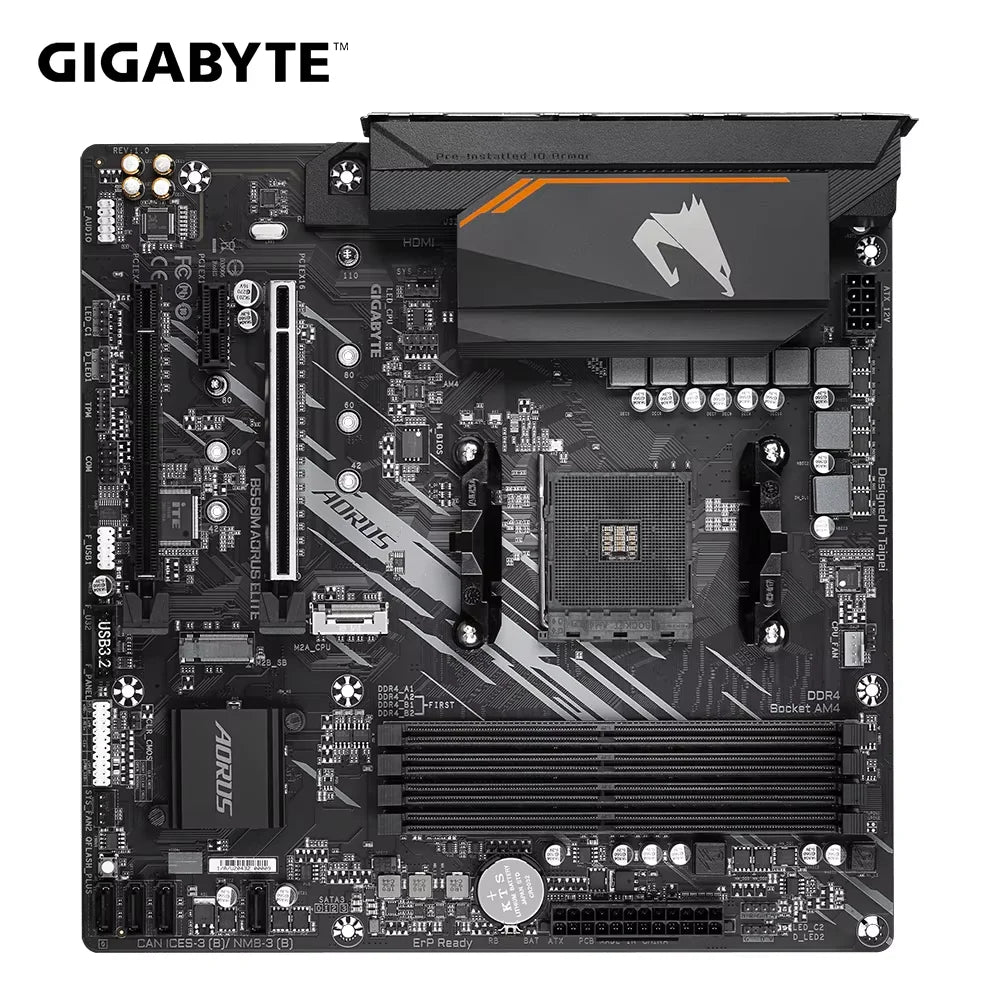 GIGABYTE B550M AORUS ELITE Micro-ATX DDR4 AMD Motherboard B550 128 GB PCI - E 4.0 AM4 USB3.2 Double channel placa mae