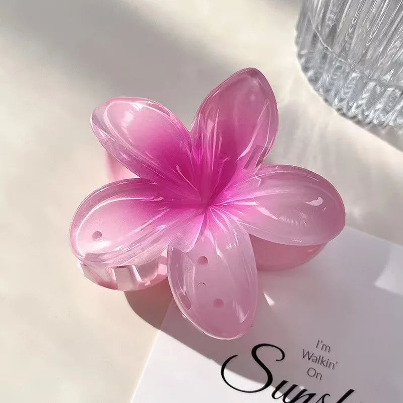 Six colors Gradient Flower Hair Styling Accessories Set Beach Style Hairpins Flower Claw Clips Hawaiian Style