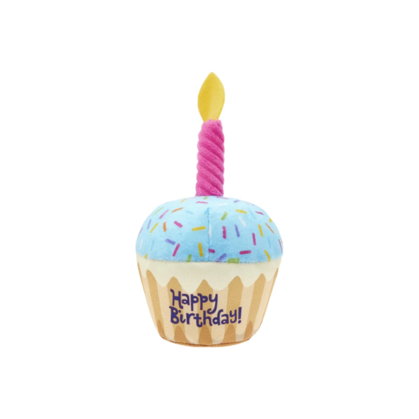 Dog Birthday Cake Toy Soft Plush Squeaky with Colourful Candles Durable Funny Stuffed Chew for Large Breeds Birthday Gift scarf