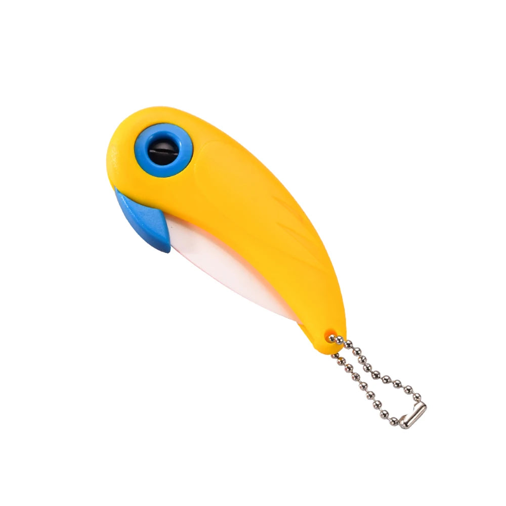 1PC Portable Ceramic Knife Creative Mini Cute Bird Multifunctional Foldable Fruit Knife Kitchen Tool