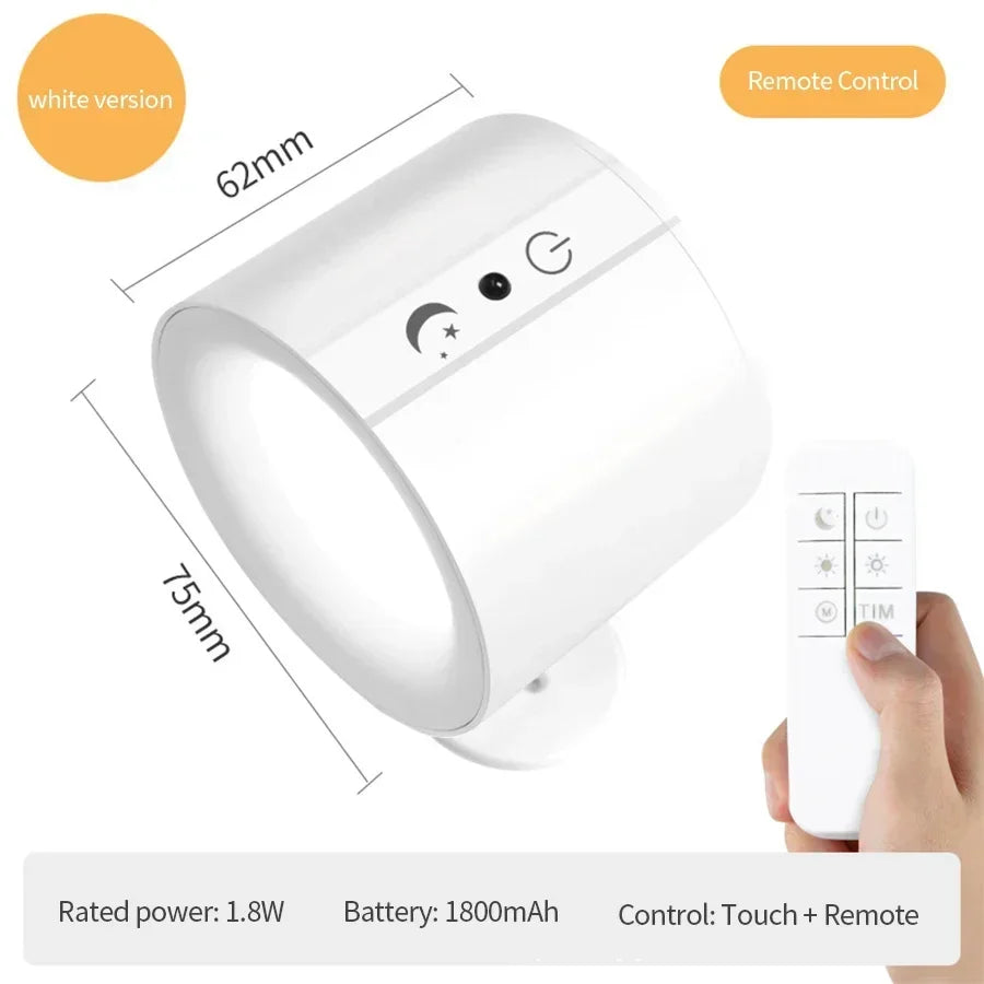 LED Magnetic Wall Light Up and Down Style Black White Rotatable Sleep Guard Bedroom Bedside Lamp Living Room Night Lighting