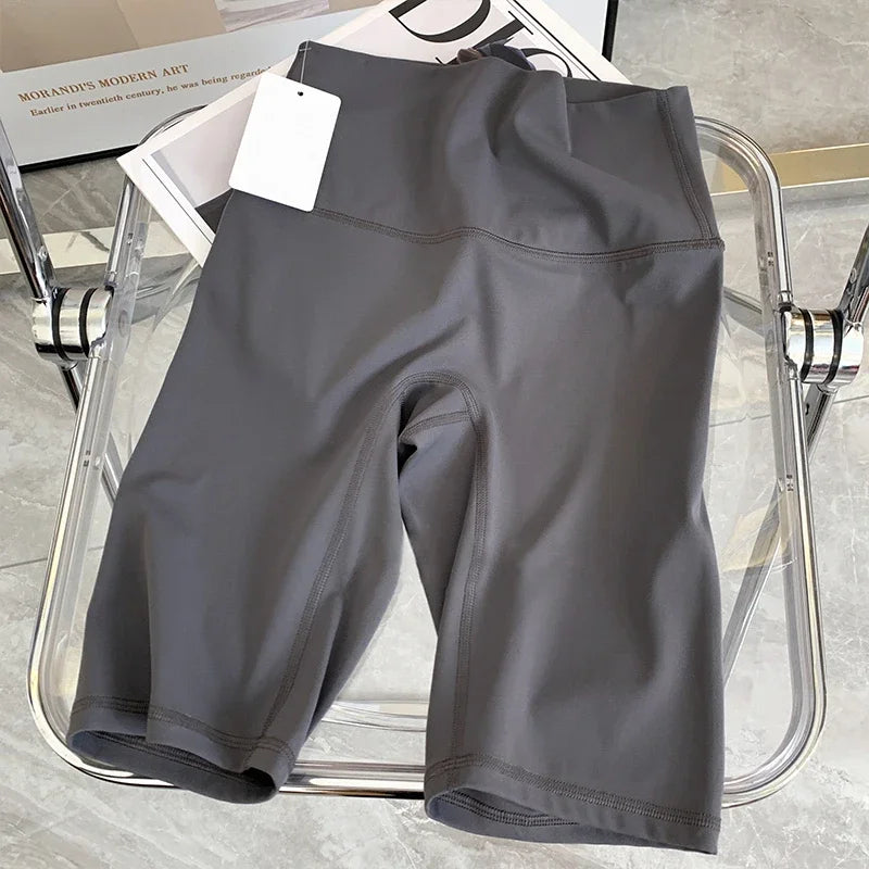 Summer Yoga Shorts Elastic Breathable Tights Leggings Quick Dried Sports Fitness Yoga Cycling Athletic Gym Shorts