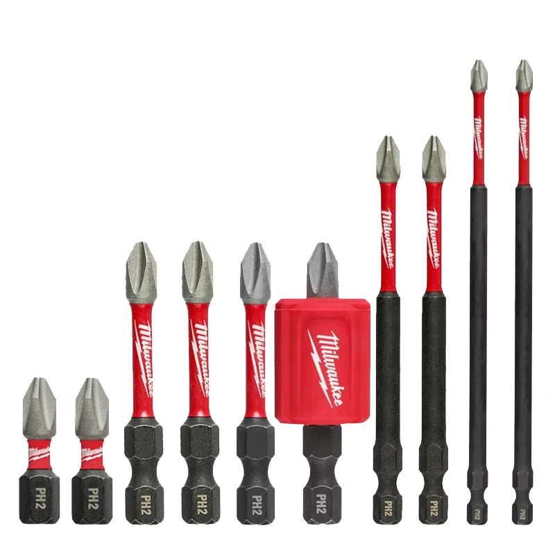 Milwaukee PH2 Impact Drill Bits 25mm/50mm/89mm/152mm Cross Screwdriver Head HSS Carpentry Sell Separately Power Tool Accessories