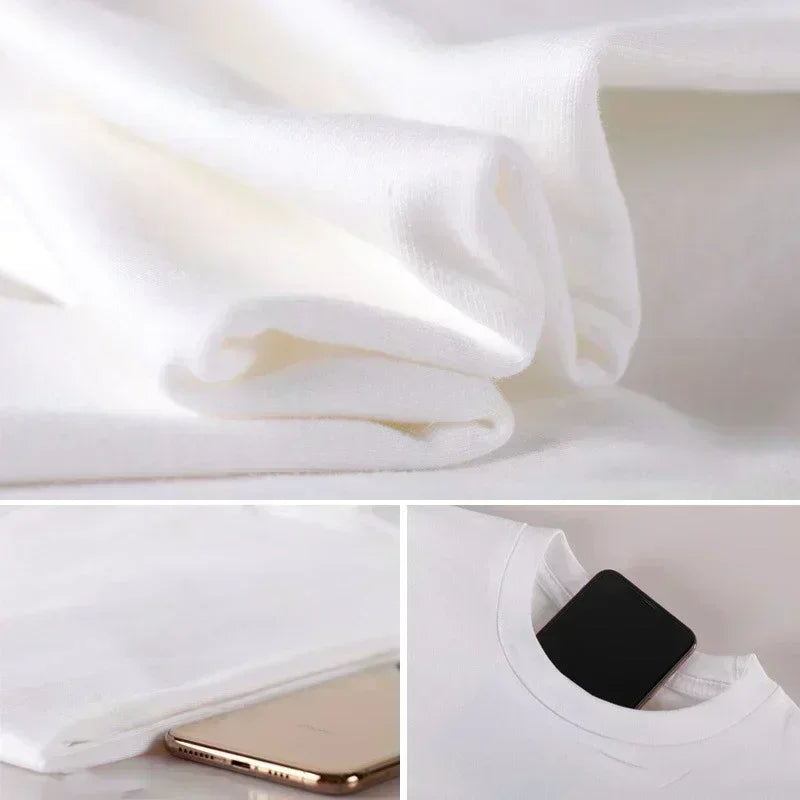 High End Short Sleeved Men's Trendy Round Neck Minimalist Printed Versatile Trendy Casual Top T-shirt WK001