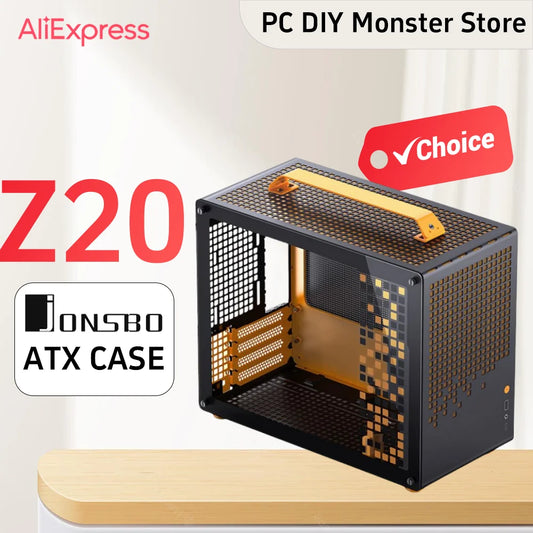 JONSBO Z20 MATX ATX PC Case Chassis 20L Detachable Handle Case 163mm Air-Cooled Graphics Card Type-C Desktop Small Space 컴퓨터 케이스