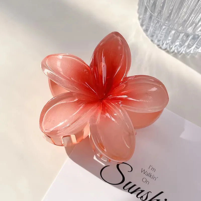 Six colors Gradient Flower Hair Styling Accessories Set Beach Style Hairpins Flower Claw Clips Hawaiian Style