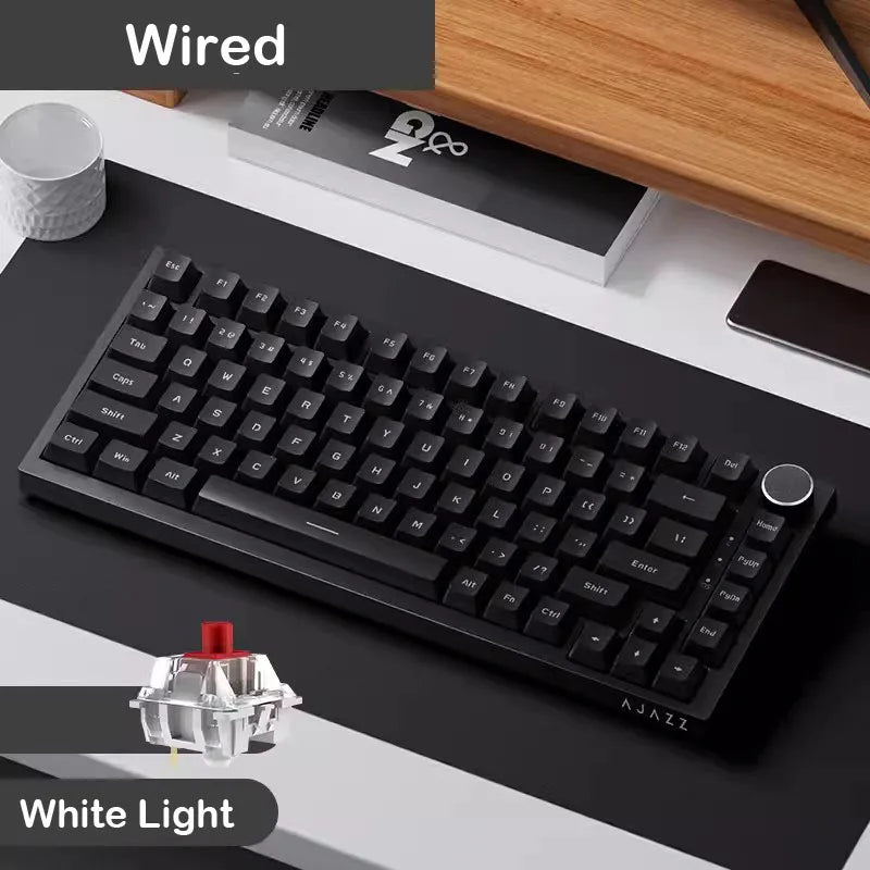 AJAZZ AK820 Wireless Mechanical Gaming Keyboard - Hot-Swappable Switches,Three Mode Connectivity,Compact 75% layout Design