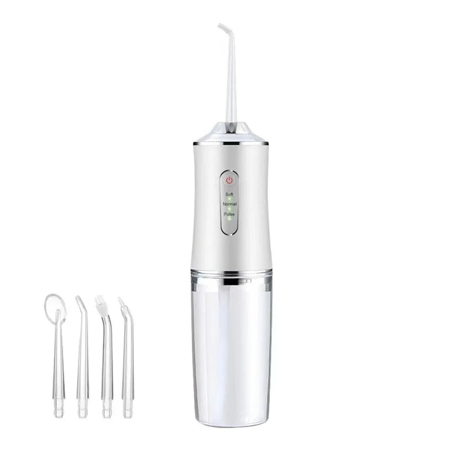 Oral Irrigator Portable Dental Water Flosser USB Rechargeable Water Jet Floss Tooth Pick 4 Jet Tip 220ml 3 Modes Teeth PH260