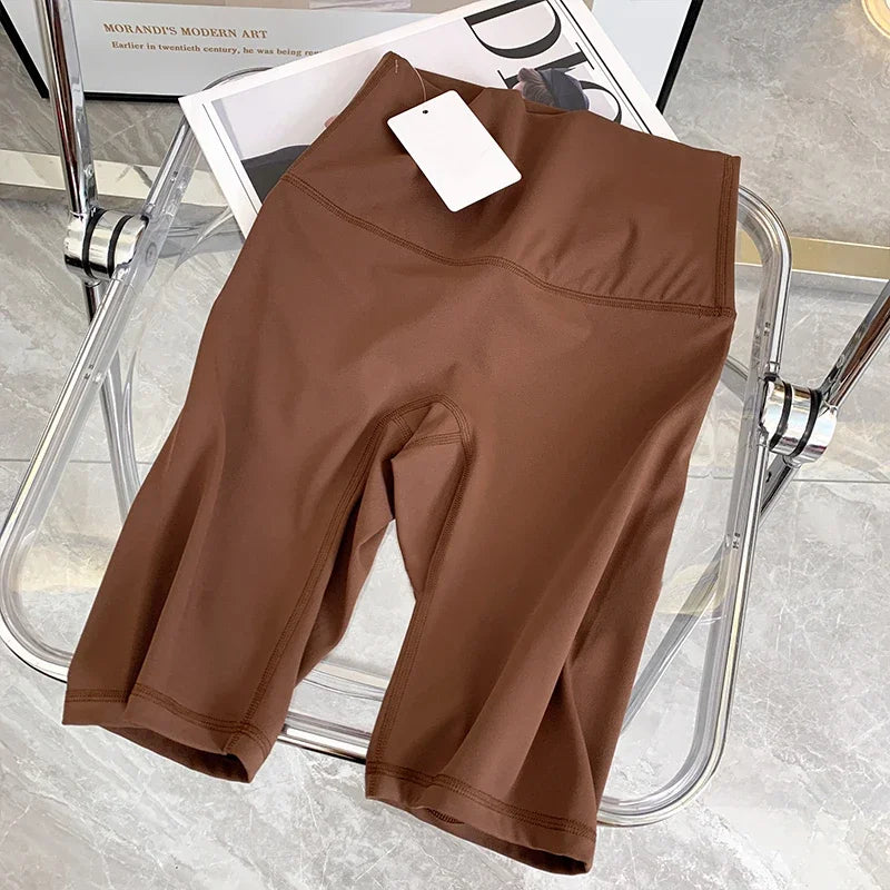 Summer Yoga Shorts Elastic Breathable Tights Leggings Quick Dried Sports Fitness Yoga Cycling Athletic Gym Shorts