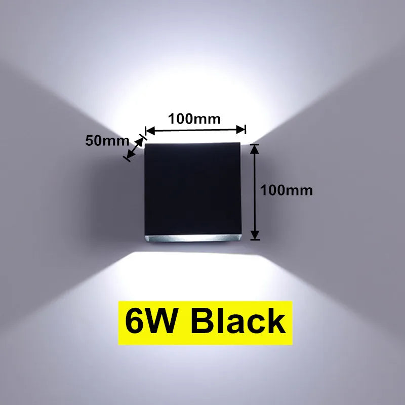 Indoor LED Wall Lamp Aluminium Cube Style Wall Light For Bedroom Living Room Corridor Aside Lighting AC110V 220V