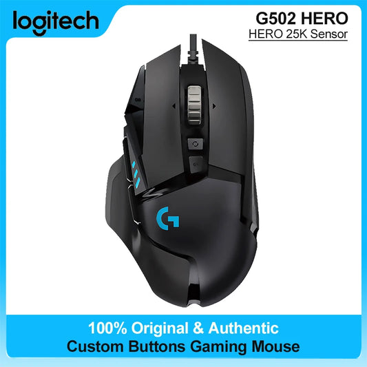 Logitech G502 HERO Cable Game Mouse High Performance RGB Light E-sports PUBG FPS Ergonomic Mice Adjustable Weight