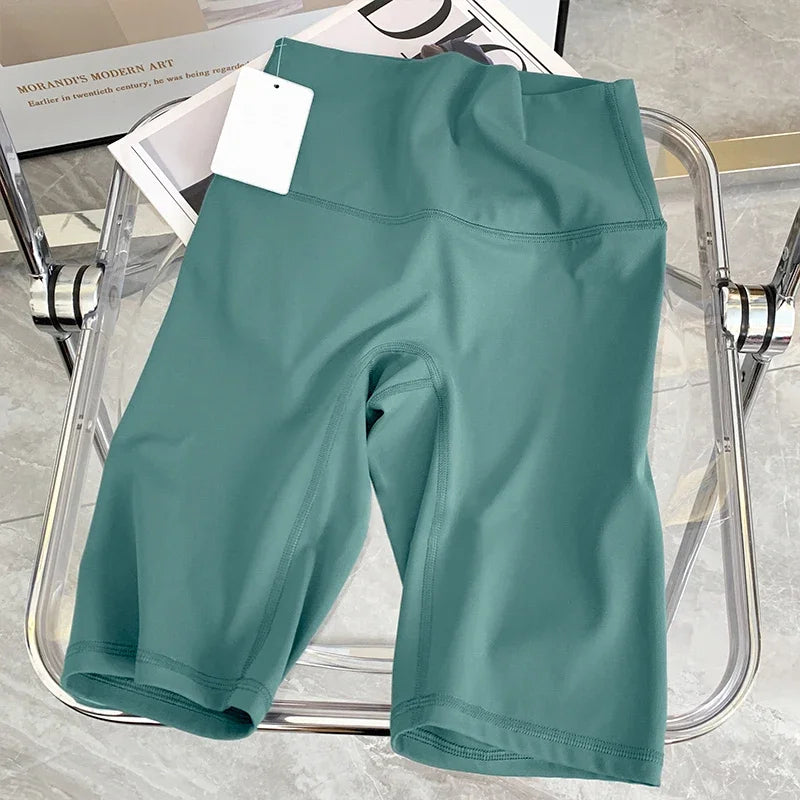 Summer Yoga Shorts Elastic Breathable Tights Leggings Quick Dried Sports Fitness Yoga Cycling Athletic Gym Shorts