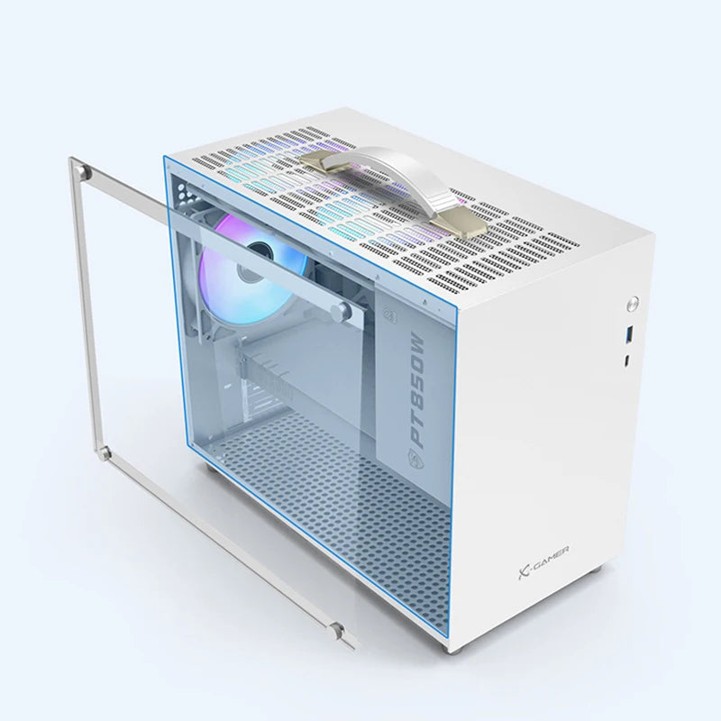 PowerTrain X-GAMER X100 M-ATX Portable Computer Case ITX  MATX  Power Supply Support U3 Type-C Desktop MINI Small Chassis