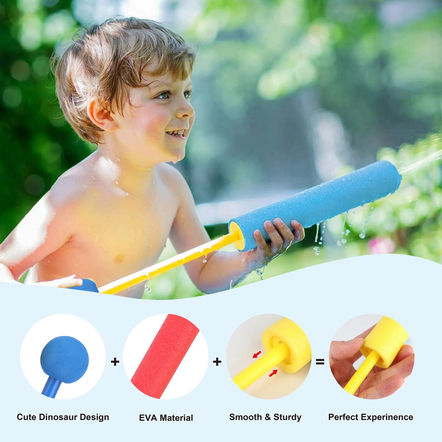4pcs Water Blaster Water Guns for Kids Shooter Portable 4 Colors 30ft Range Children Foam Water Gun Summer Swimming Pool Toys
