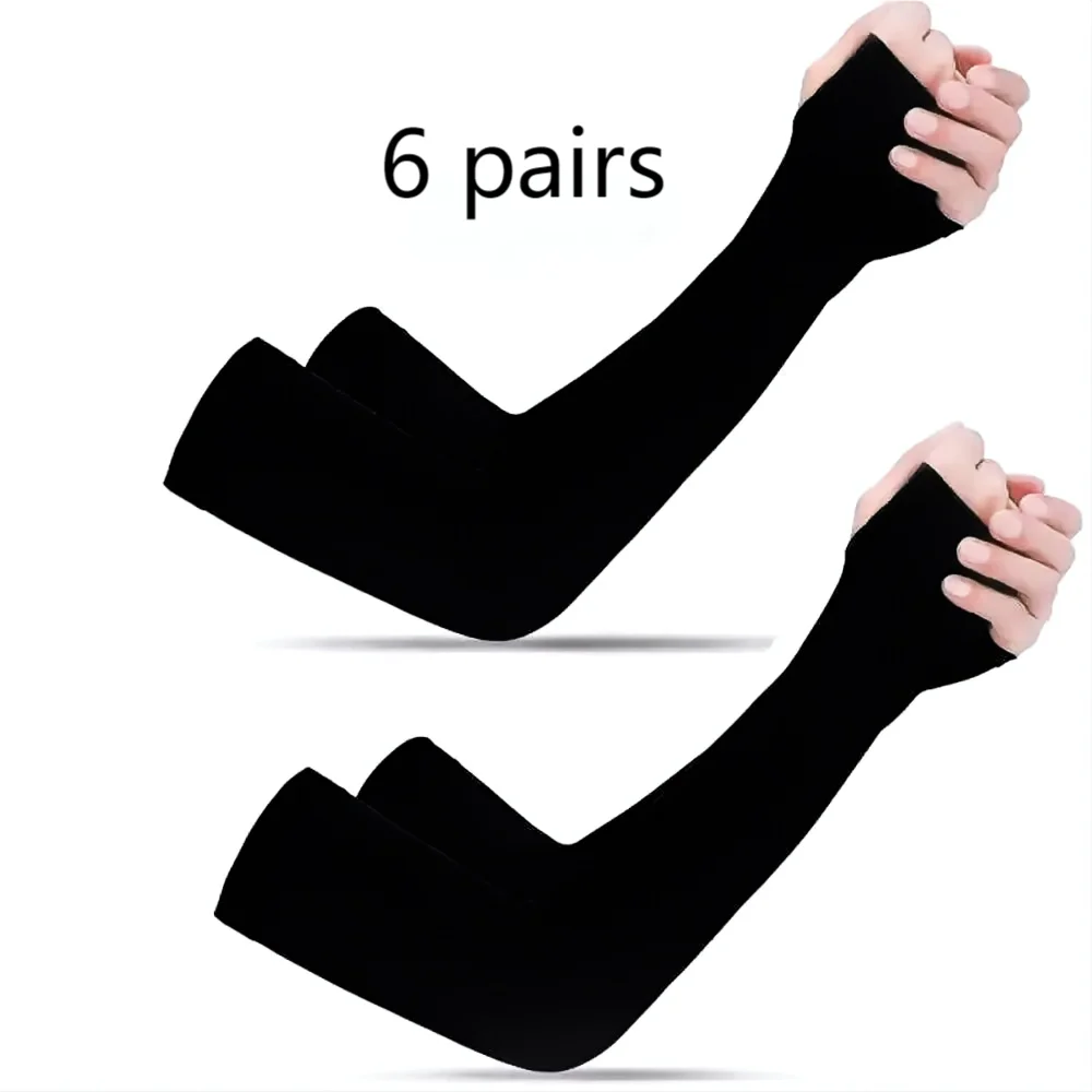 2 Pairs Black Summer Outdoor Riding Driving Arm Guard Hand Sleeve Cover