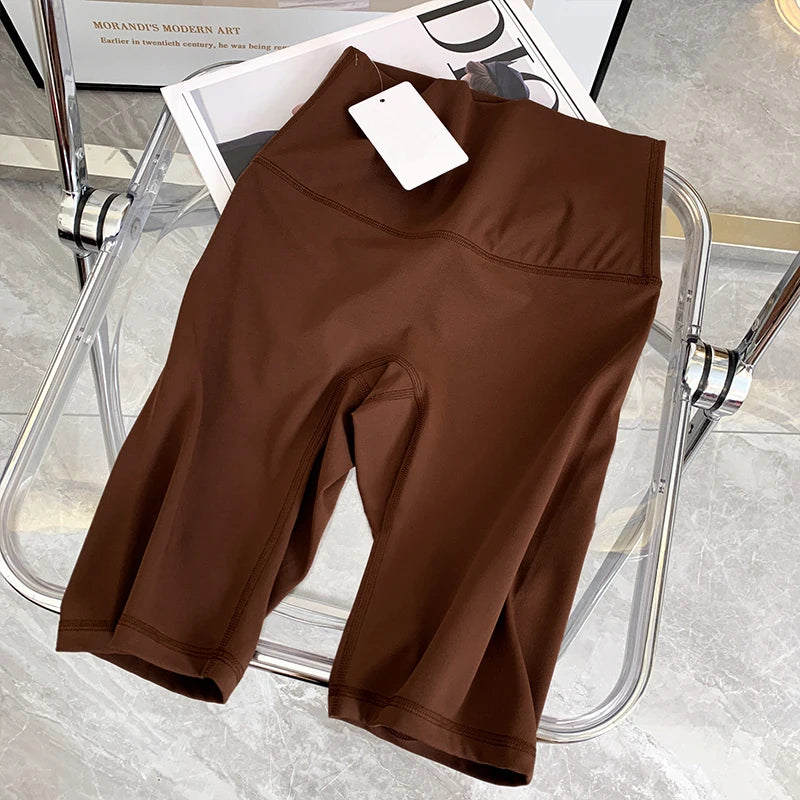 Summer Yoga Shorts Elastic Breathable Tights Leggings Quick Dried Sports Fitness Yoga Cycling Athletic Gym Shorts