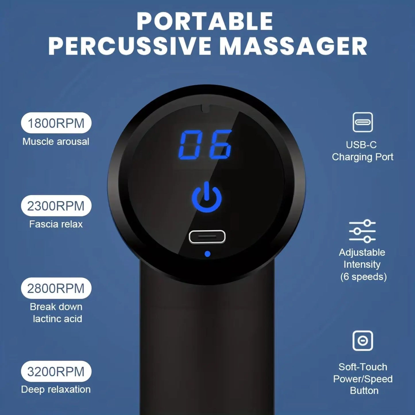 Mini Muscle Massage Gun Protable Body Massager Deep Handheld Percussion Massager For Body Back And Neck Leg