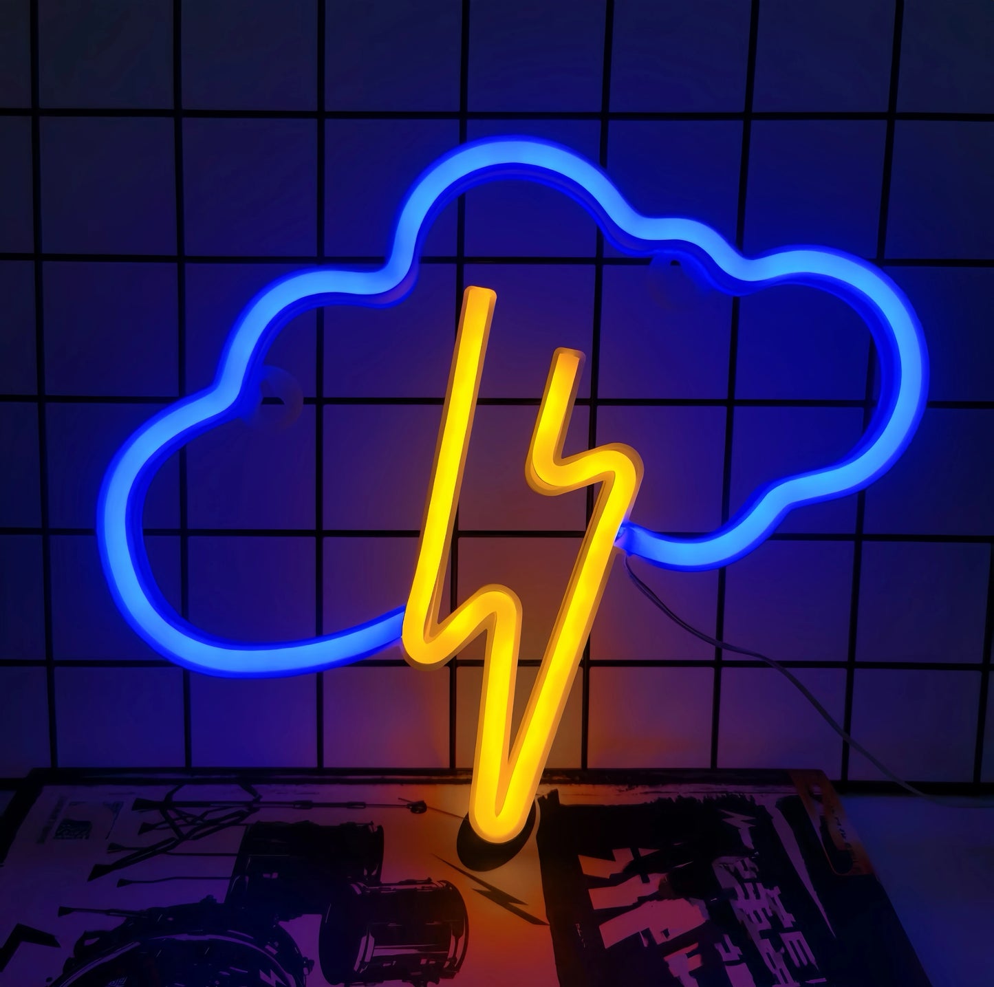 1pc, cool neon light battery/USB power supply, game room bedroom party, wedding girl boy room decoration light, birthday gift