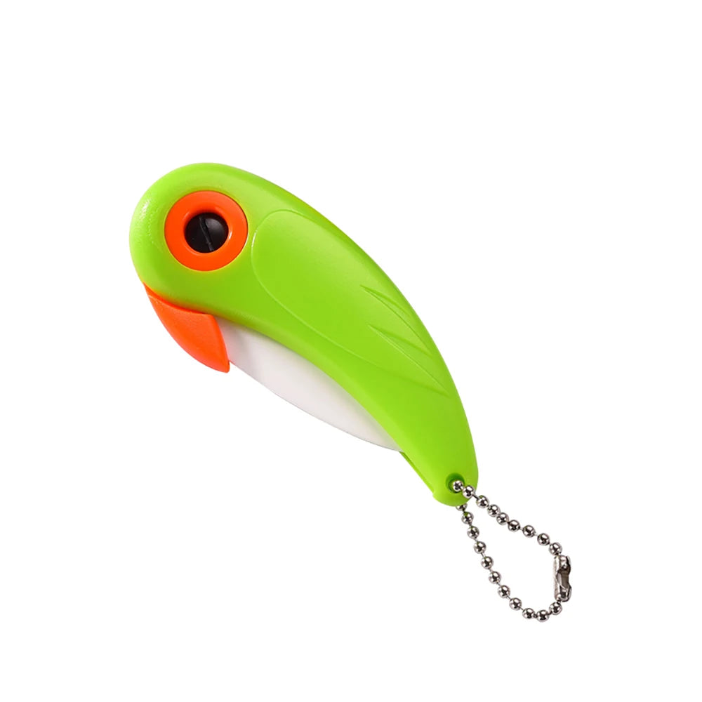 1PC Portable Ceramic Knife Creative Mini Cute Bird Multifunctional Foldable Fruit Knife Kitchen Tool