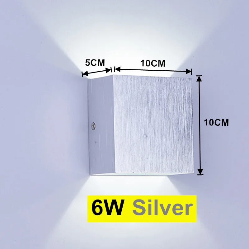 Indoor LED Wall Lamp Aluminium Cube Style Wall Light For Bedroom Living Room Corridor Aside Lighting AC110V 220V