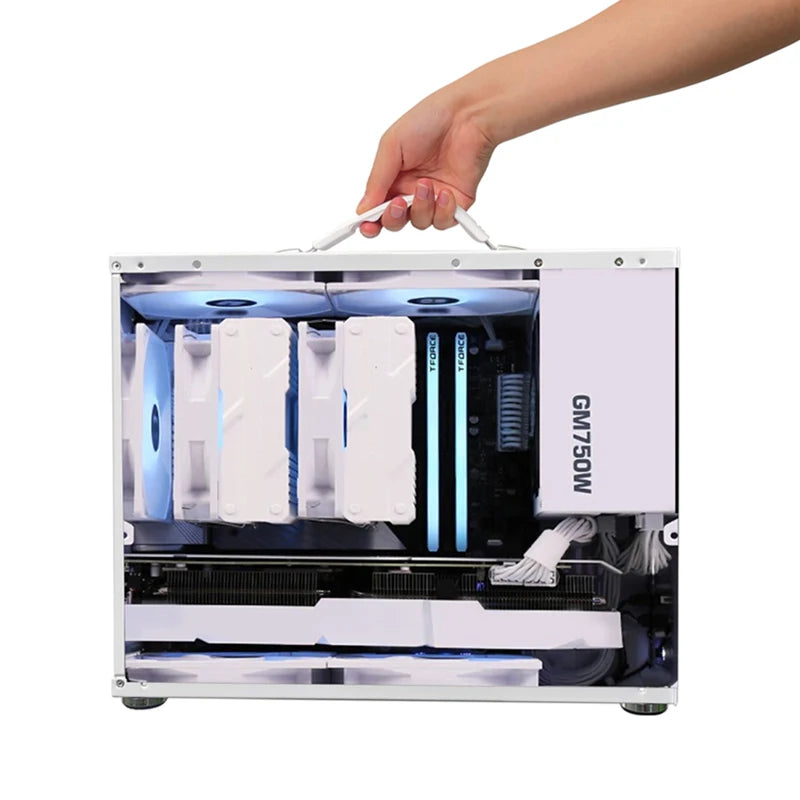 PowerTrain X-GAMER X100 M-ATX Portable Computer Case ITX  MATX  Power Supply Support U3 Type-C Desktop MINI Small Chassis