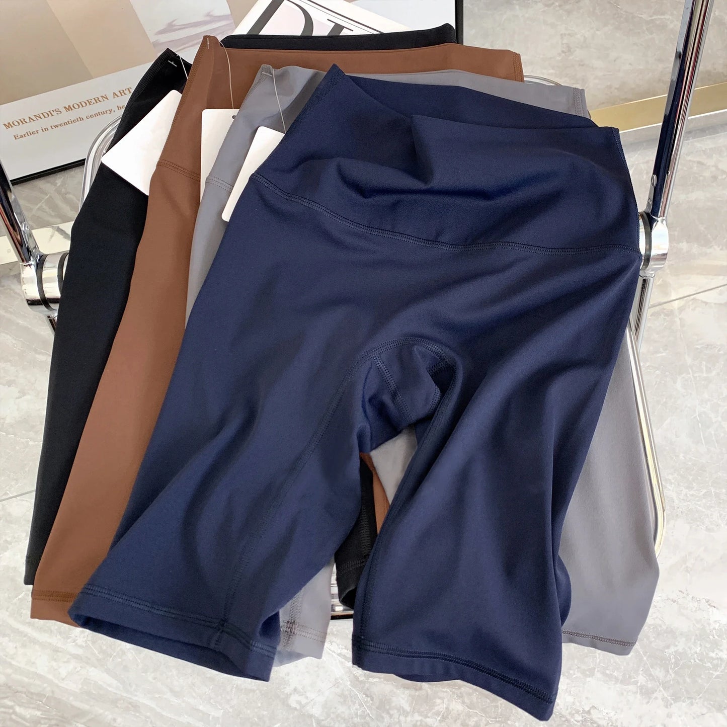 Summer Yoga Shorts Elastic Breathable Tights Leggings Quick Dried Sports Fitness Yoga Cycling Athletic Gym Shorts