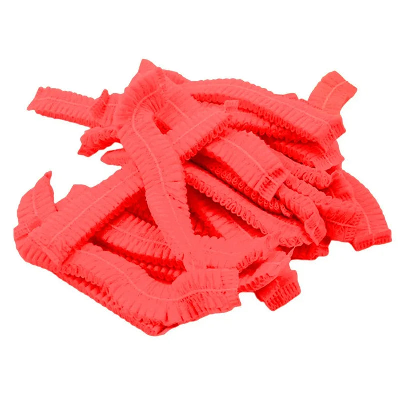 100 PCS Disposable Microblading Non Woven Fabric Makeup Hair Net Cap Sterile Hat Chef Catering Dust Strip Bathroom Supplies