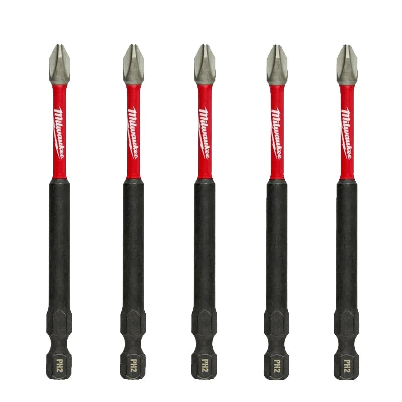Milwaukee PH2 Impact Drill Bits 25mm/50mm/89mm/152mm Cross Screwdriver Head HSS Carpentry Sell Separately Power Tool Accessories
