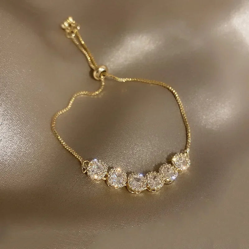 2024 New Korea New Fashion Letter D Star Simple Vintage Pendant Bracelet Woman Stainless Steel Bracelet Luxury Original Jewelry