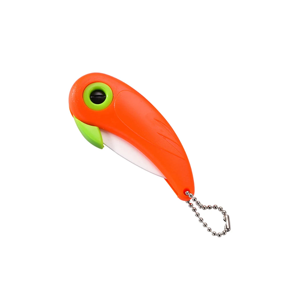 1PC Portable Ceramic Knife Creative Mini Cute Bird Multifunctional Foldable Fruit Knife Kitchen Tool