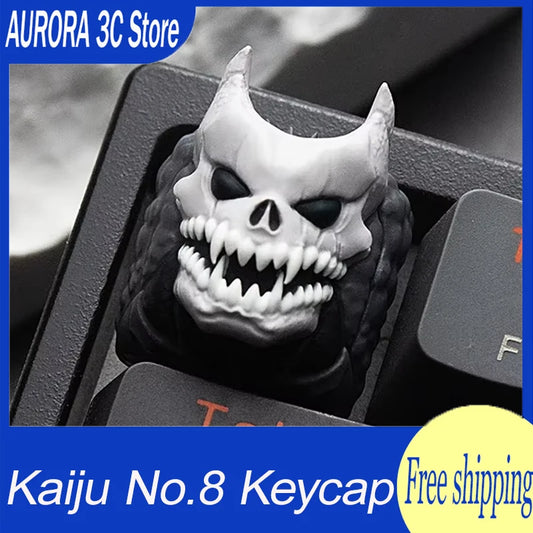 Kaiju No.8 Artisan Keycap Custom Ghost Anime 3d Keyboard Key Caps Esc Point Resin Key Caps Mechanical Keyboard Game Accessories